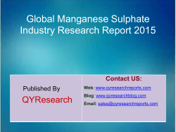 Global Manganese Sulphate Market 2015 Industry Trend, Analysis, Survey and Overview