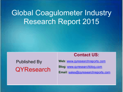 Global Coagulometer Market 2015 Industry Trend, Analysis, Survey and Overview