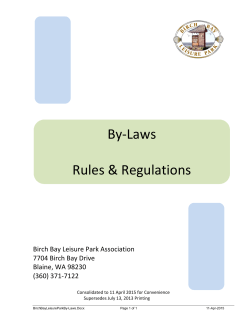 By-Laws Rules & Regulations