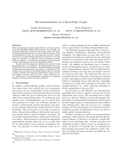 Recommendations on a Knowledge Graph