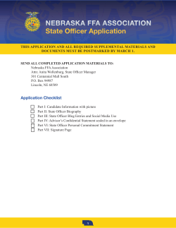 State FFA Officer: 2015 FFA State Officer Application