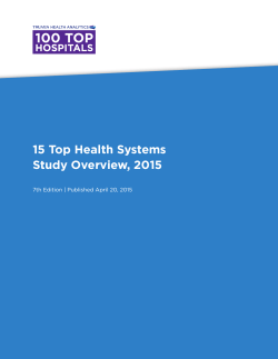15 Top Health Systems Study Overview, 2015