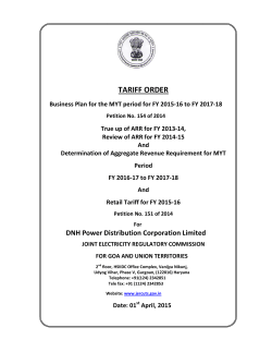 Tariff Order for FY 2015-16 - DNH Power Distribution Corporation Ltd