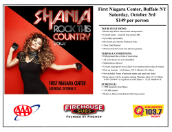 First Niagara Center, Buffalo NY Saturday, October 3rd $149 per