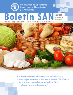 BoletÃ­n de Seguridad Alimentaria y Nutricional