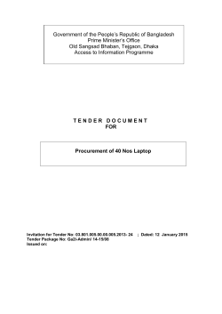 Tender Document for Procurement of 40 Nos Laptop