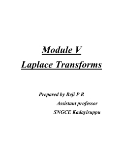 Module V Laplace Transforms