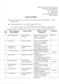 S.O.No 17/2015 dt. 25/04/2015 General Transfer 2015