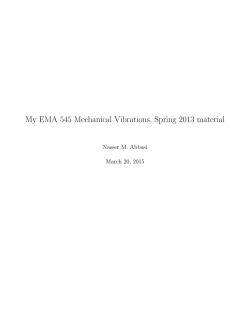 My EMA 545 Mechanical Vibrations, Spring 2013 material