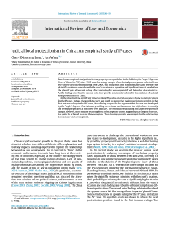 Judicial local protectionism in China: An empirical study of IP cases