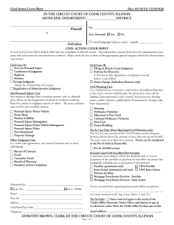 Civil Action Cover Sheet