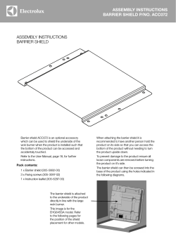 Assembly InstructIons bArrIer shIeld P/no. Acc072 ASSEMBly