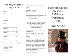 Millinery Workshops with Jane Smith