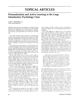 Personalization and Active Learning in the Large Introductory