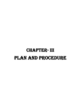 Plan and Procedure