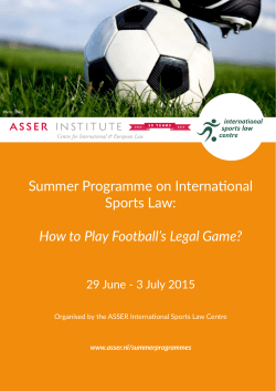 Summer Programme on International Sports Law: How to Play