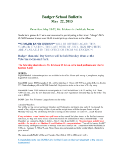 Badger School Bulletin April 24 , 2015
