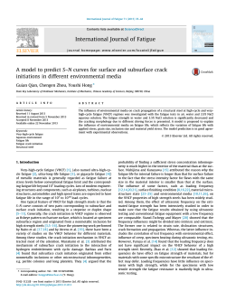 A model to predict SÐâ¬âN curves for surface and subsurface crack