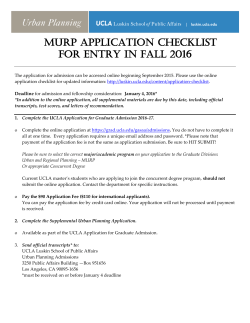 MURP APPLICATION CHECKLIST For entry in Fall 2016