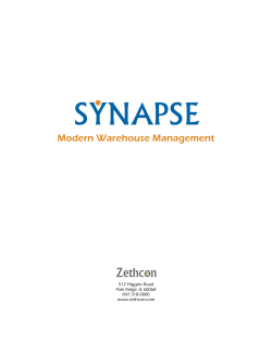 Synapseâ¢ Whitepaper - 3PL Warehouse Management System