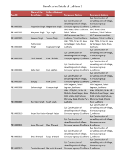 Beneficiaries Details of Ludhiana 1