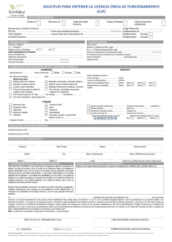 solicitud para obtener la licencia Ãºnica de funcionamiento (luf)