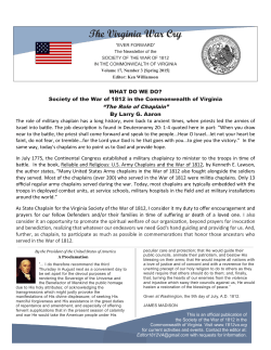 The_Virginia_War_Cry_Newsletter Spring-2015