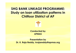 SHGBLP - Study on Loan Utilization Patterns in Chittoor District of AP