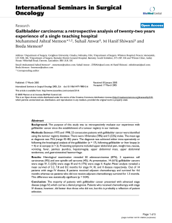 Memon MA et al. Gallbladder carcinoma a retrospective analysis of