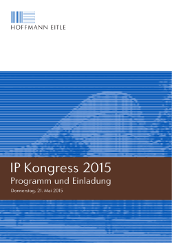 Einladung zum IP Kongress 2015