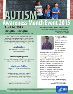 Autisim Awareness Month Event 2015