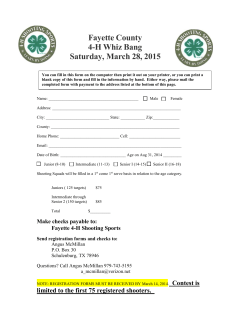 Fayette County 4-H Whiz Bang Saturday, March 28, 2015