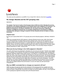Skandia and the VAT grouping rules