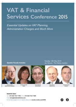VAT & Financial Services Conference