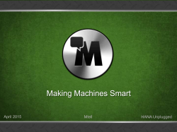 Making Machines Smart