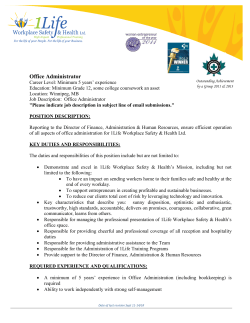 Office Administrator - 1Life Workplace Safety & Health