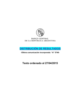 DISTRIBUCIÃN DE RESULTADOS Texto ordenado al /0 /2015