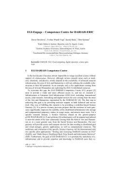 EGI-Engage â Competence Centre for DARIAH-ERIC