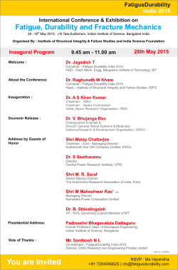 You are Invited - FatigueDurability India 2015