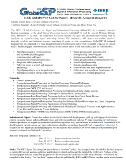 IEEE GlobalSIP`15-Call for Papers (http://2015.ieeeglobalsip.org/)