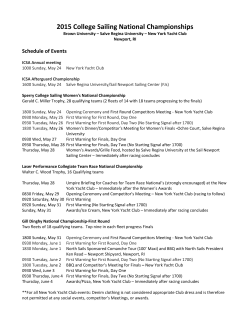 Schedule of Events - 2015 ICSA National Championship