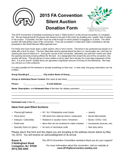 2015 FA Convention Silent Auction Donation Form