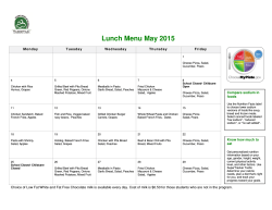 Monthly Lunch Menu - Tarbiyah School of Delaware