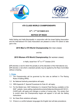Notice of Race - 2015 470 World Championships