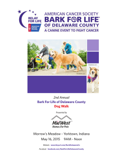 2nd Annual Bark For Life of Delaware County Dog Walk Morrow`s
