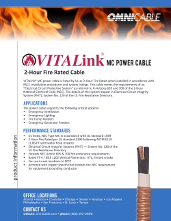 2-Hour Fire Rated Cable MC Power Cable