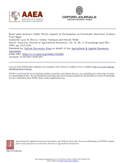 Rural Labor-Intensive Public Works: Impacts of Participation on