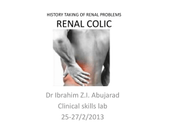 HISTORY TAKING OF RENAL PROBLEMS RENAL COLIC