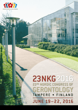 here. - 23rd Nordic Congress of Gerontology