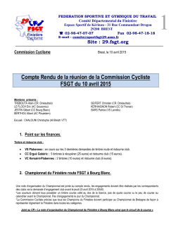 Compte Rendu de la rÃ©union de la Commission Cycliste